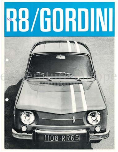 1964 RENAULT R8 GORDINI BROCHURE NEDERLANDS