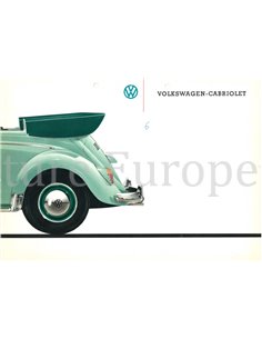 1962 VOLKSWAGEN KEVER CABRIOLET BROCHURE DUITS