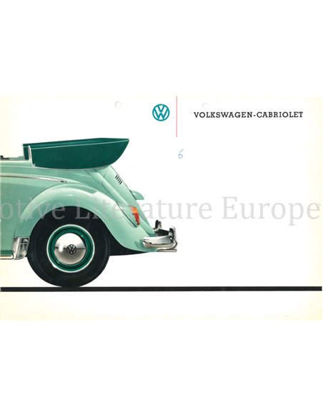 1962 VOLKSWAGEN KÄFER CABRIOLET PROSPEKT DEUTSCH