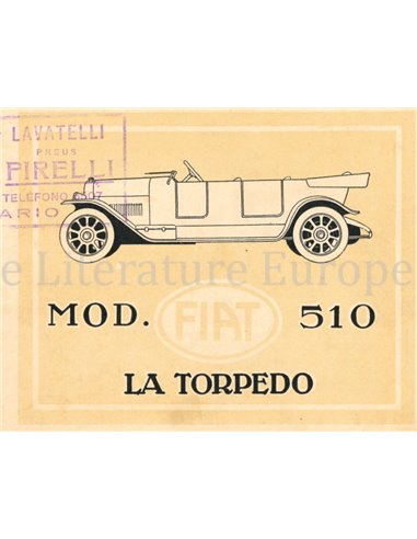 1925 FIAT 509 BROCHURE ITALIAANS