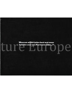 1968 VOLKSWAGEN KARMANN GHIA PROSPEKT NIEDERLÄNDISCH