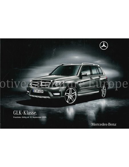 2009 MERCEDES BENZ GLK KLASSE PROSPEKT DEUTSCH
