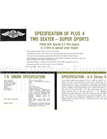 1962-1963 MORGAN PROGRAMMA BROCHURE ENGLISH