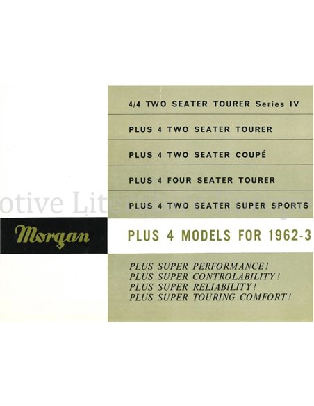 1962-1963 MORGAN PRGRAMM PROSPEKT ENGLISCH