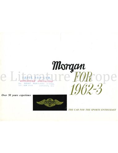 1962-1963 MORGAN PROGRAMMA BROCHURE ENGLISH