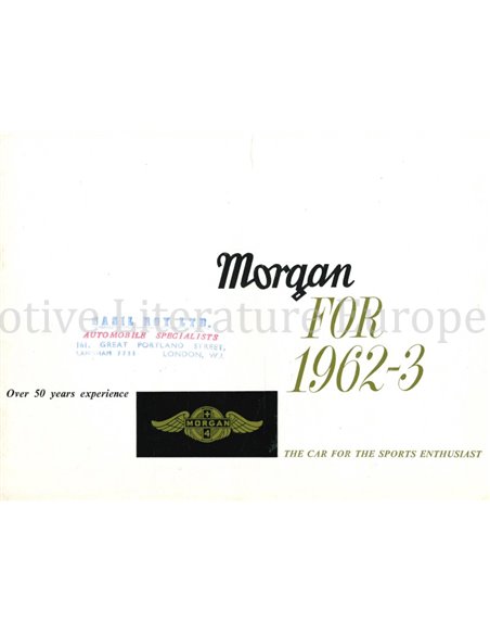 1962 - 1963 MORGAN RANGE BROCHURE ENGLISH