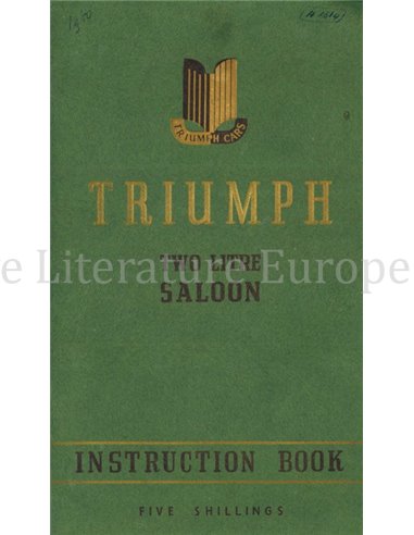 1950 TRIUMPH RENOWN LIMOUSINE BETRIEBSANLEITUNG ENGLISCH 