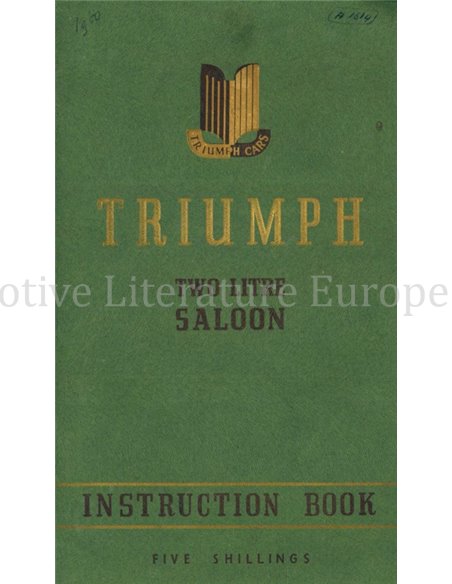 1950 TRIUMPH RENOWN LIMOUSINE BETRIEBSANLEITUNG ENGLISCH 