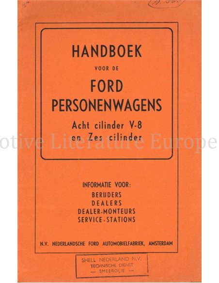 1949 FORD 1949 TUDOR SEDAN INSTRUCTIEBOEKJE NEDERLANDS