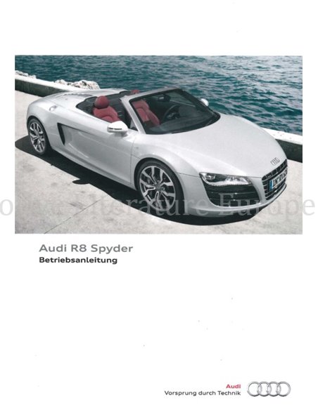2011 AUDI R8 SPYDER VOLLSTÄNDIGE BORDMAPPE DEUTSCH