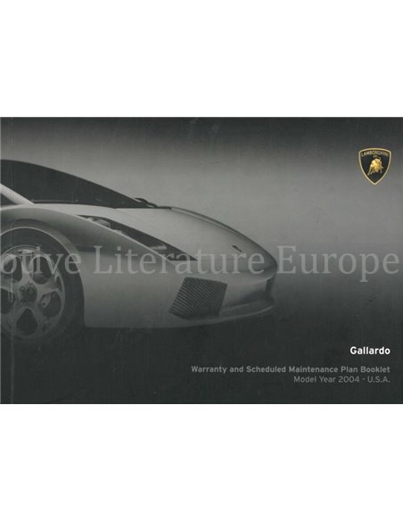 2004 LAMBORGHINI GALLARDO COMPLETE POUCH OWNERS MANUAL ENGLISH (US | CANADA)