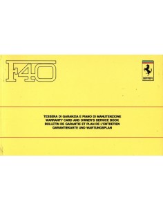 1988 FERRARI F40 GARANTIEBOEK 520/88
