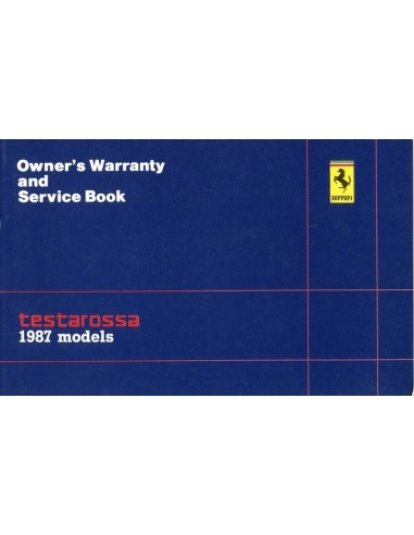 1987 FERRARI TESTAROSSA WARRANTY CARD & OWNER'S SERVICE BOOK US 455/86