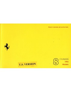 1993 FERRARI MONDIAL T CABRIOLET GARANTIEBOEK 712/92