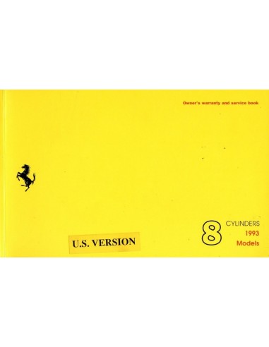 1993 FERRARI MONDIAL T CABRIOLET GARANTIEBOEK 712/92