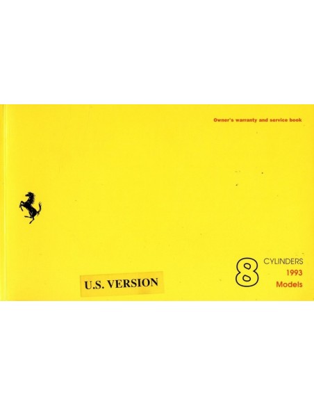 1993 FERRARI MONDIAL T CABRIOLET GARANTIEBOEK 712/92