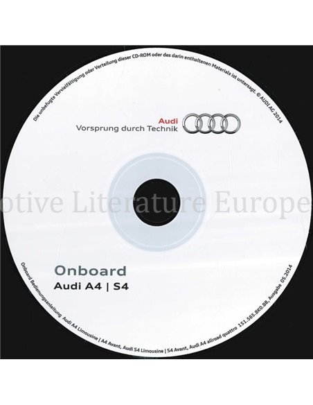 2014 AUDI A4 | S4 OWNERS MANUAL (ONBOARD) MULTILINGUAL