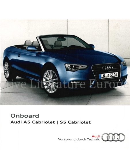 2013 AUDI A5 | S5 CONVERTIBLE OWNERS MANUAL (ONBOARD) MULTILINGUAL