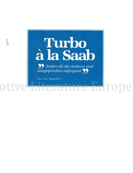 1982 SAAB 900 TURBO A LA SAAB PROSPEKT DEUTSCHLAND