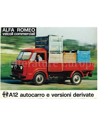 193 ALFA ROMEO A12 AUTOCARRO BROCHURE ITALIAN