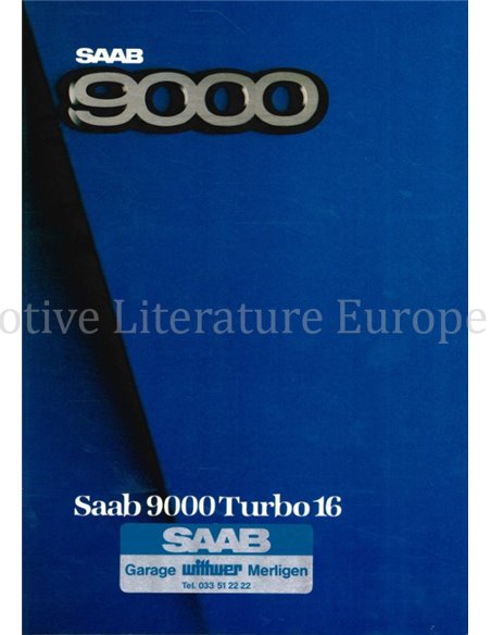 1985 SAAB 9000 TURBO 16 PROSPEKT NIEDERLÄNDISCH