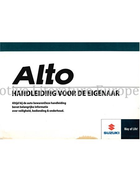 2010 SUZUKI ALTO OWNERS MANUAL DUTCH