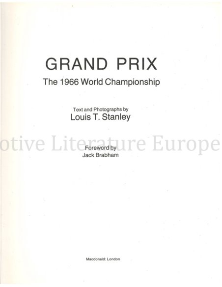 GRAND PRIX, THE 1966 WORLD CHAMPIONSHIP