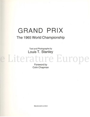 GRAND PRIX, THE 1965 WORLD CHAMPIONSHIP