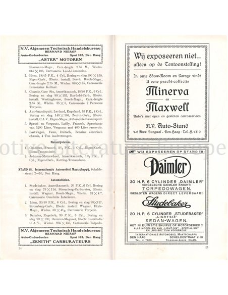 1921, OFFICIËLE CATALOGUS VAN DE NEDERLANDSCHE AUTOMOBIEL TENTOONSTELLING 5 - 12 APRIL 1921
