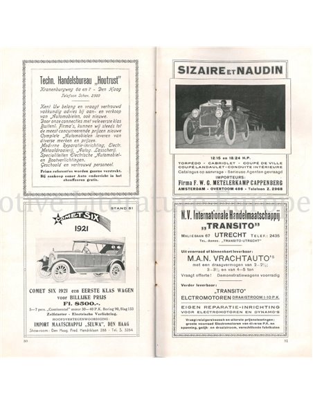 1921, OFFICIËLE CATALOGUS VAN DE NEDERLANDSCHE AUTOMOBIEL TENTOONSTELLING 5 - 12 APRIL 1921