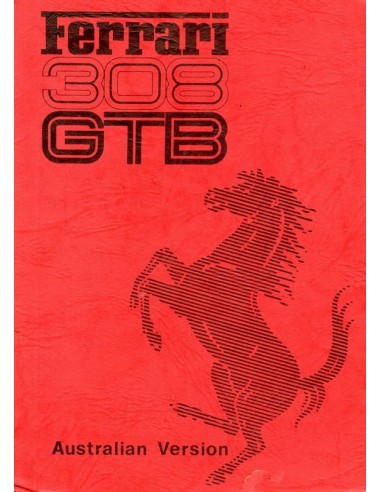 1976 FERRARI 308 GTB INSTRUCTIEBOEKJE AUSTRALIE 134/76