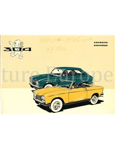 1973 PEUGEOT 304 COUPE | CABRIOLET BETRIEBSANLEITUNG DEUTSCH