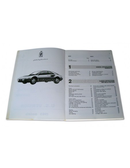 1988 FERRARI 3.2 MONDIAL INSTRUCTIEBOEKJE USA VERSIE 481/87
