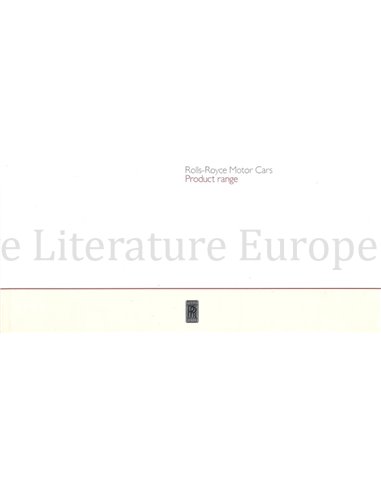2012 ROLLS ROYCE PRODUCT PROGRAMMA BROCHURE ENGELS