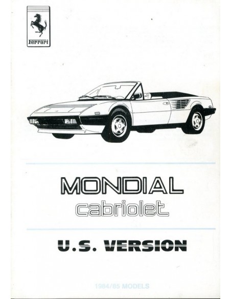 1985 FERRARI MONDIAL CABRIOLET USA BIJLAGE 300/85