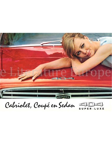 1965 PEUGEOT 404 SUPER LUXE BROCHURE FRANS