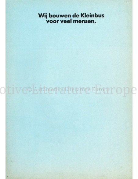 1970 VOLKSWAGEN TRANSPORTER T2 BROCHURE NEDERLANDS