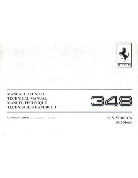 1992 FERRARI 348 TB INSTRUCTIEBOEKJE USA 658/91