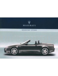 2006 MASERATI GRANSPORT SPYDER INSTRUCTIEBOEKJE DUITS