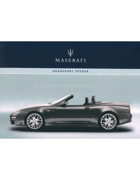 2006 MASERATI GRANSPORT SPYDER INSTRUCTIEBOEKJE DUITS