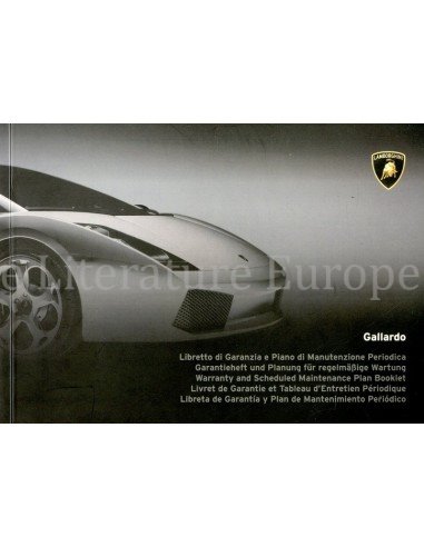 2003 LAMBORGHINI GALLARDO COUPE GARANTIE & SERVICE INSTRUCTIEBOEKJE 