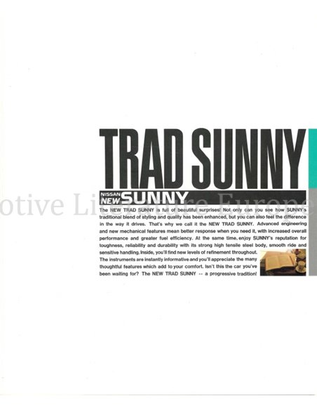 1998 NISSAN SUNNY BROCHURE JAPANS