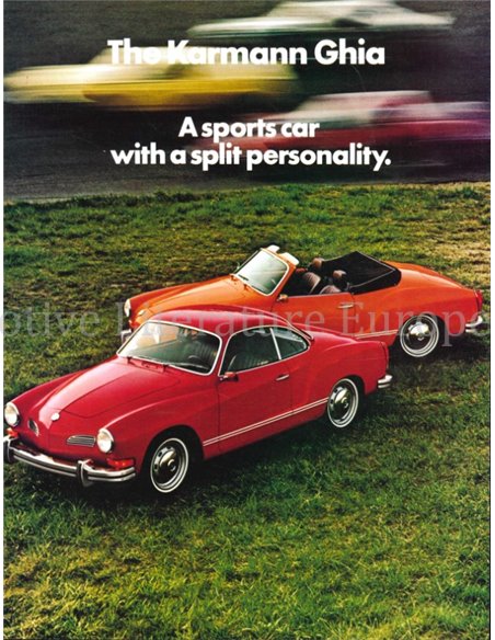 1972 VOLKSWAGEN KARMANN GHIA BROCHURE ENGELS (US)