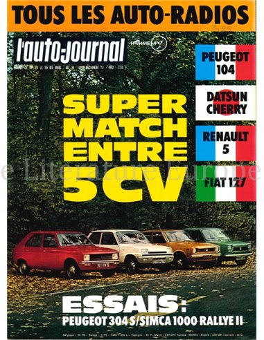 1972 L'AUTO-JOURNAL MAGAZIN 21 FRANZÖSISCH