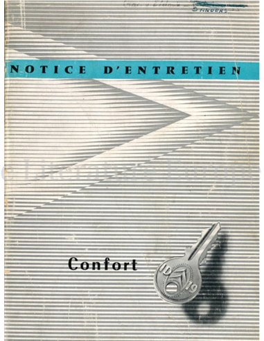 1959 CITROEN ID 19 CONFORT BETRIEBSANLEITUNG FRANZÖSISCH