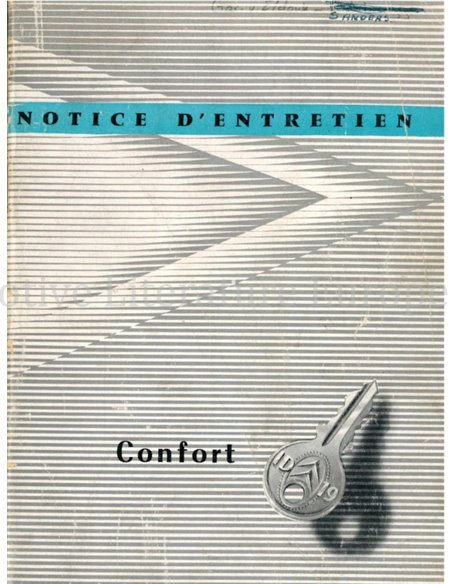 1959 CITROEN ID 19 CONFORT BETRIEBSANLEITUNG FRANZÖSISCH