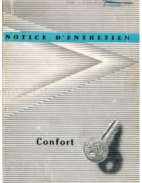 1959 CITROEN ID 19 CONFORT OWNERS MANUAL FRENCH