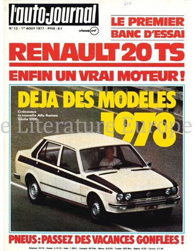 1977 L'AUTO-JOURNAL MAGAZIN 13 FRANZÖSISCH