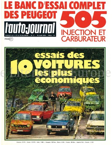 1979 L'AUTO-JOURNAL MAGAZIN 11 FRANZÖSISCH