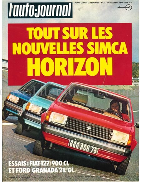 1977 L'AUTO-JOURNAL MAGAZIN 21 FRANZÖSISCH